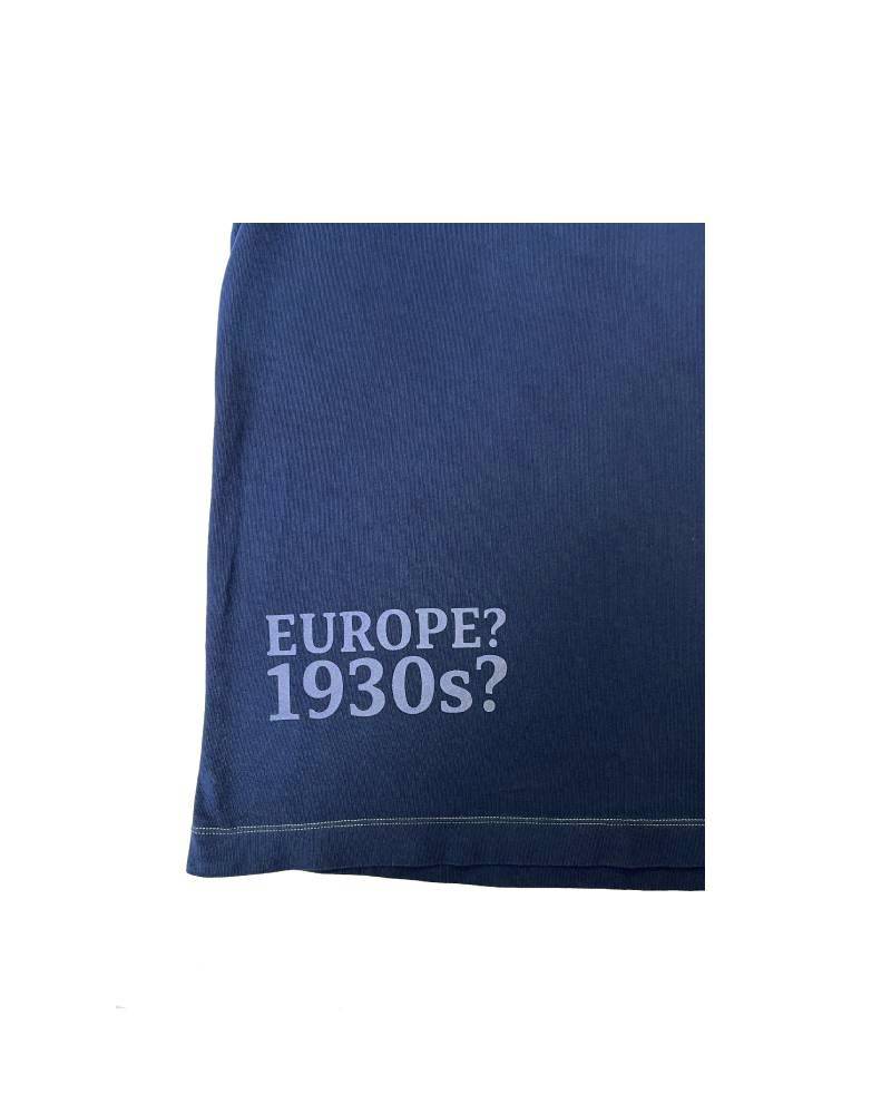 S_EUROPE?-1930s?-College-右　レーヨンフロックTシャツ-ネイビー染め　【サイズXL相当】