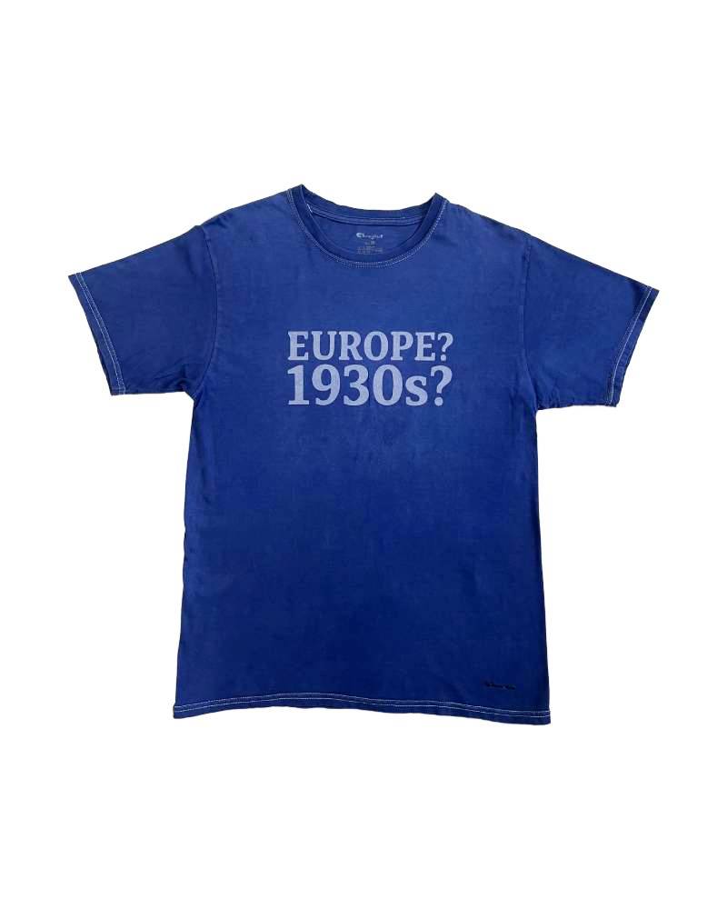 LG_EUROPE?-1930s?-College　レーヨンフロックTシャツ-ネイビー染め　【サイズM相当】