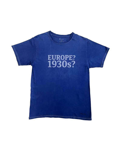 LG_EUROPE?-1930s?-College　レーヨンフロックTシャツ-ネイビー染め　【サイズM相当】