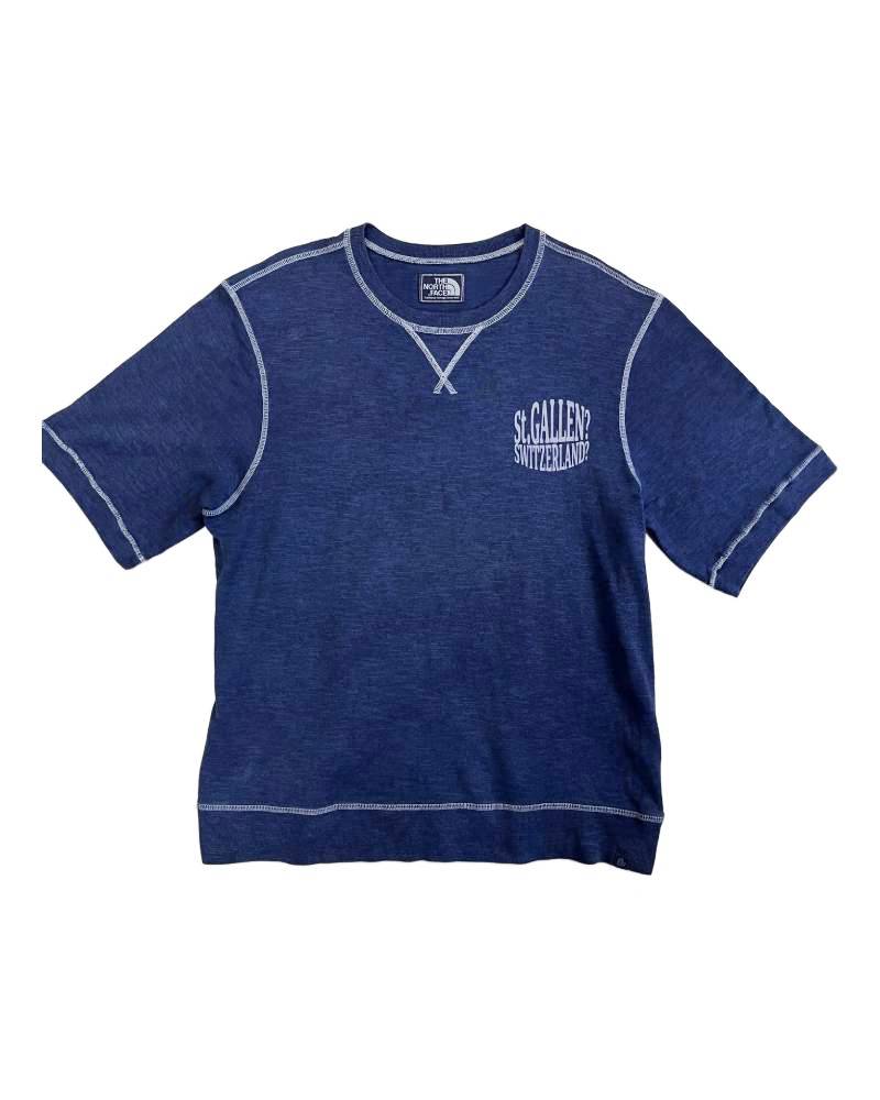 〇_St.GALLEN?SWITZERLAND?　レーヨンフロックTシャツ-ネイビー染め　【サイズL相当】