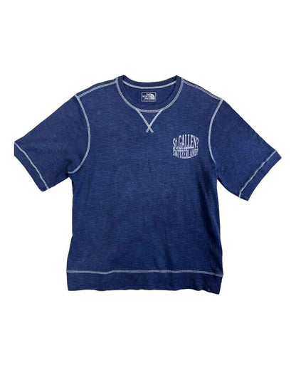 〇_St.GALLEN?SWITZERLAND?　レーヨンフロックTシャツ-ネイビー染め　【サイズL相当】
