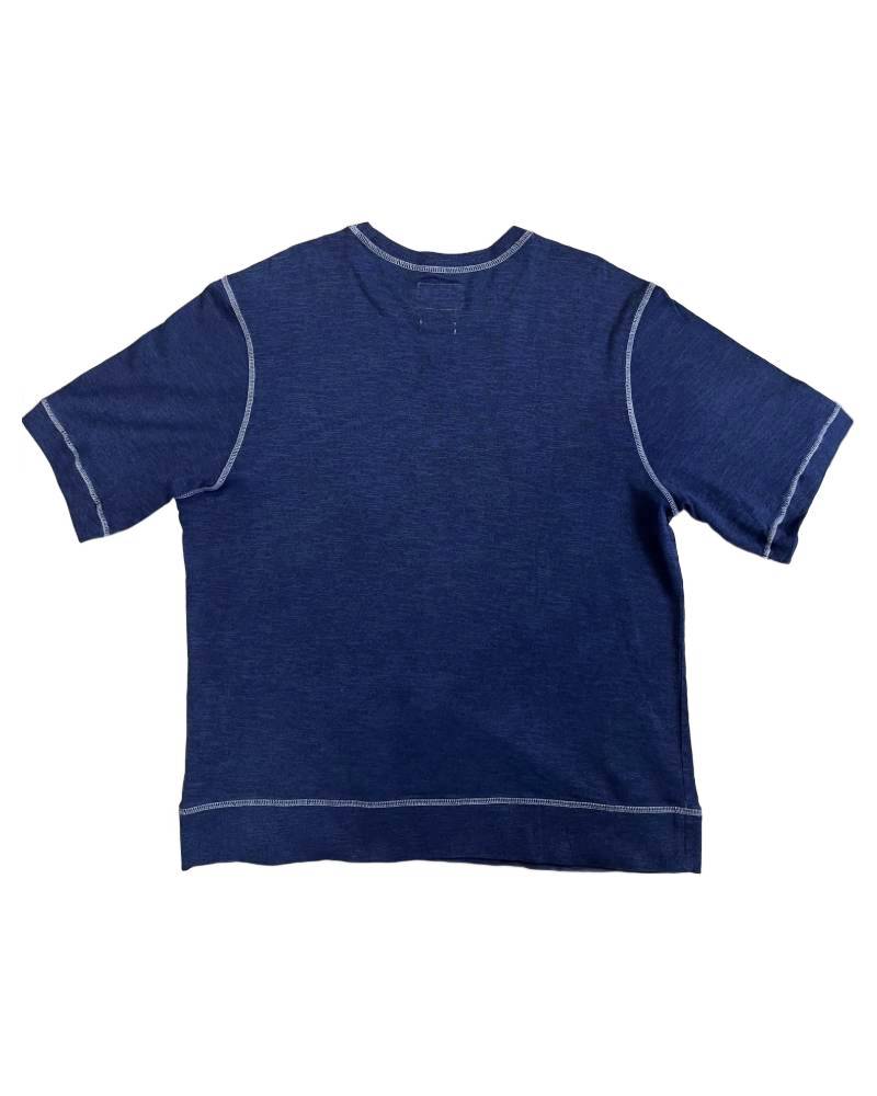 〇_St.GALLEN?SWITZERLAND?　レーヨンフロックTシャツ-ネイビー染め　【サイズL相当】