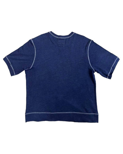 〇_St.GALLEN?SWITZERLAND?　レーヨンフロックTシャツ-ネイビー染め　【サイズL相当】