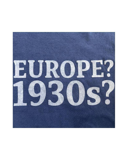LG_EUROPE?-1930s?-College　レーヨンフロックTシャツ-ネイビー染め　【サイズM相当】