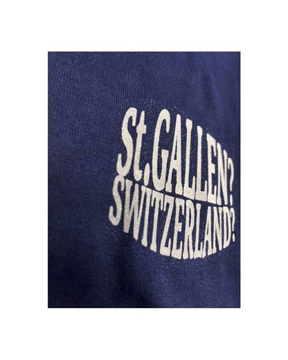 〇_St.GALLEN?SWITZERLAND?　レーヨンフロック長袖Tシャツ-ネイビー染め　【サイズL相当】