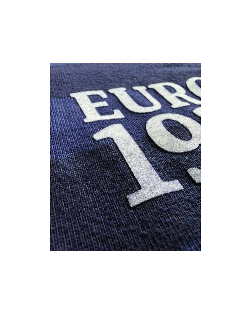 S_EUROPE?-1930s?-College-左　レーヨンフロック5部袖Tシャツ-ネイビー染め【サイズＭ相当】