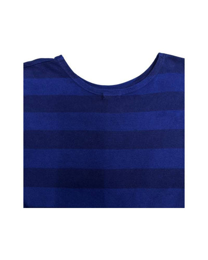 S_EUROPE?-1930s?-College-左　レーヨンフロック5部袖Tシャツ-ネイビー染め【サイズＭ相当】