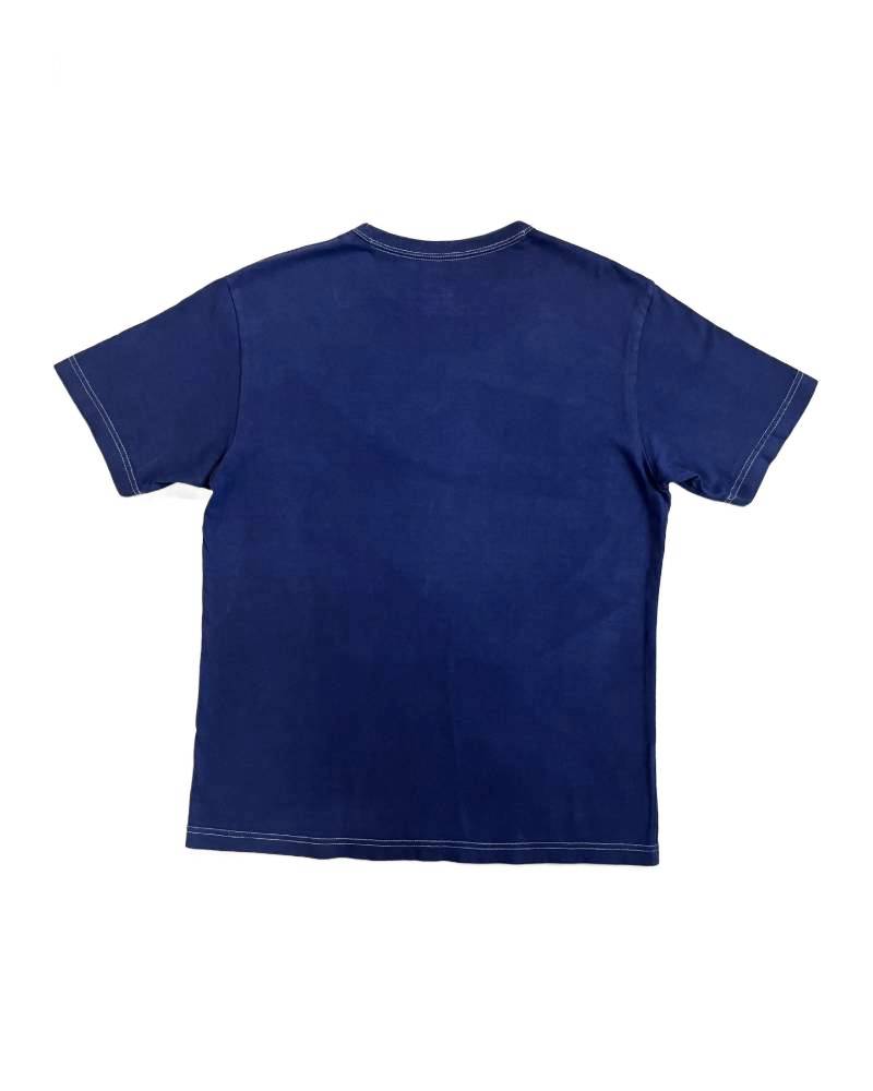 C_EUROPE?-1930s?-College　レーヨンフロックTシャツ-ネイビー染め　【サイズL相当】