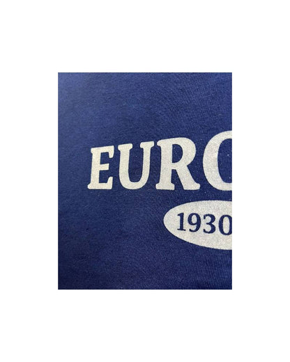 C_EUROPE?-1930s?-College　レーヨンフロックTシャツ-ネイビー染め　【サイズL相当】