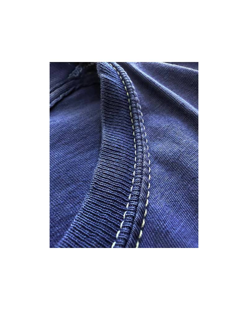 LG_EUROPE?-1930s?-College　レーヨンフロックTシャツ-ネイビー染め　【サイズM相当】