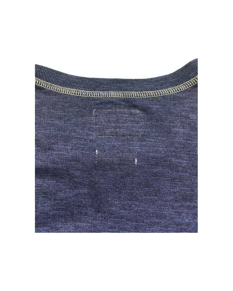 〇_St.GALLEN?SWITZERLAND?　レーヨンフロックTシャツ-ネイビー染め　【サイズL相当】