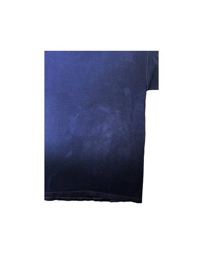 C_ST.GALLEN？SWITZERLAND？－バックプリント－レーヨンフロックTシャツ－ネイビー　【サイズXL相当】
