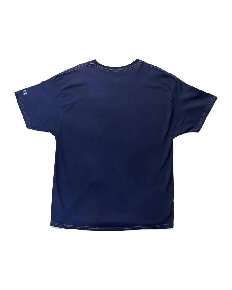 レターシリーズ「NEW YORK」　レーヨンフロックTシャツ-ネイビー染め