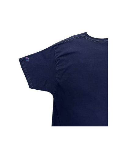 レターシリーズ「NEW YORK」　レーヨンフロックTシャツ-ネイビー染め