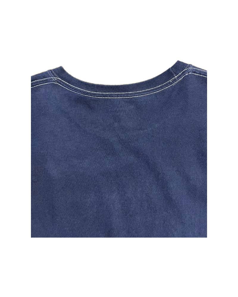 レターシリーズ「NEW YORK」　レーヨンフロックTシャツ-ネイビー染め