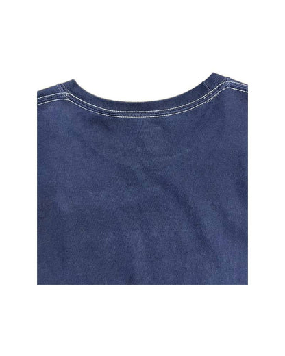 レターシリーズ「NEW YORK」　レーヨンフロックTシャツ-ネイビー染め