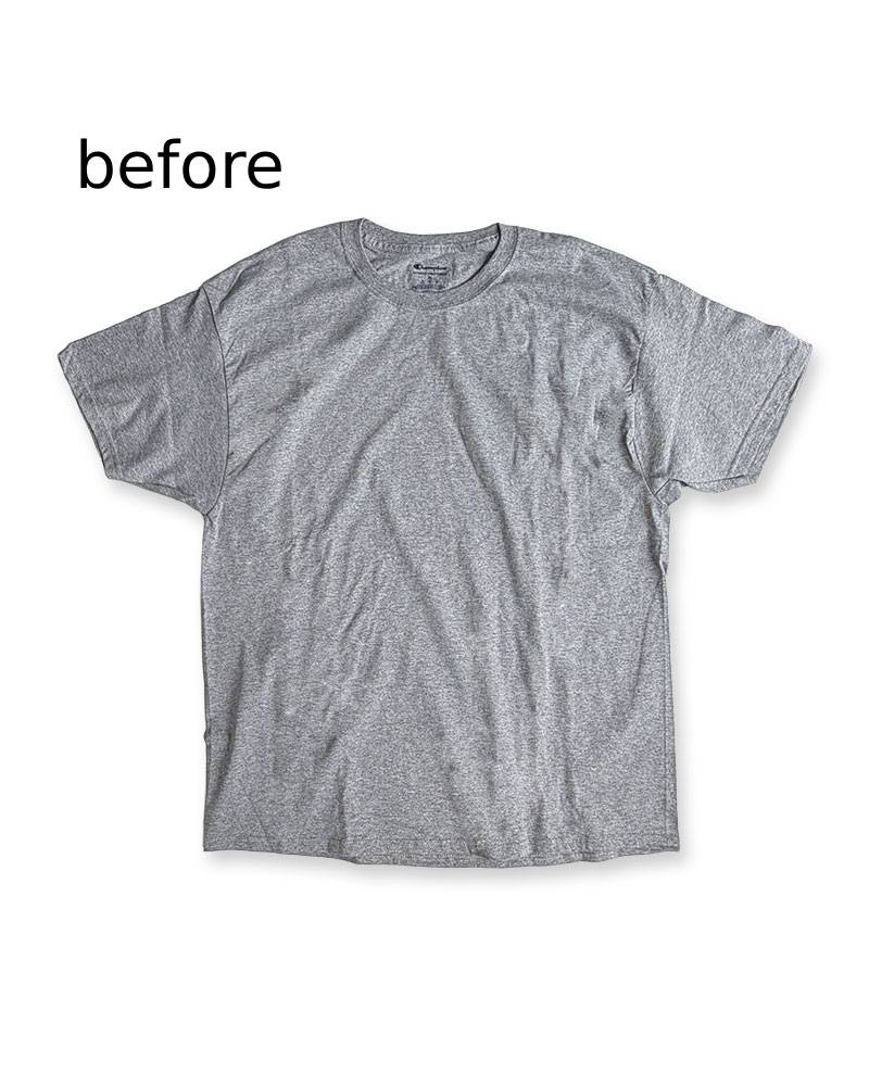 レターシリーズ「NEW YORK」　レーヨンフロックTシャツ-ネイビー染め