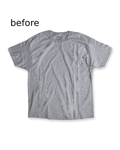 レターシリーズ「NEW YORK」　レーヨンフロックTシャツ-ネイビー染め