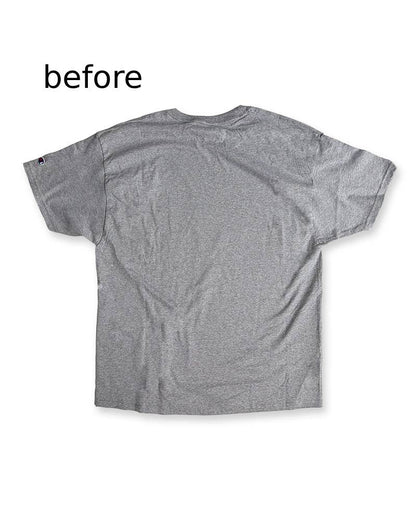 レターシリーズ「NEW YORK」　レーヨンフロックTシャツ-ネイビー染め