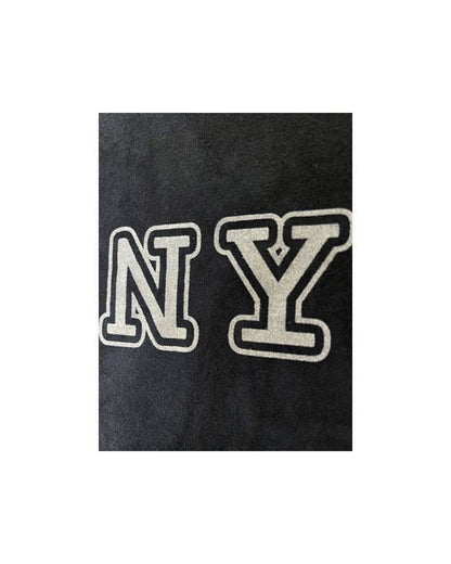 レターシリーズ「NY」　レーヨンフロックTシャツ-ネイビー染め　【サイズL相当】