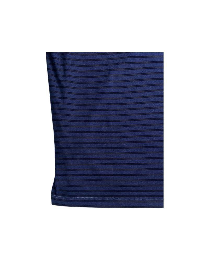 レターシリーズ「NO BORDER」　レーヨンフロックTシャツ-ネイビー染め【サイズXL相当】