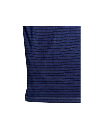 レターシリーズ「NO BORDER」　レーヨンフロックTシャツ-ネイビー染め【サイズXL相当】