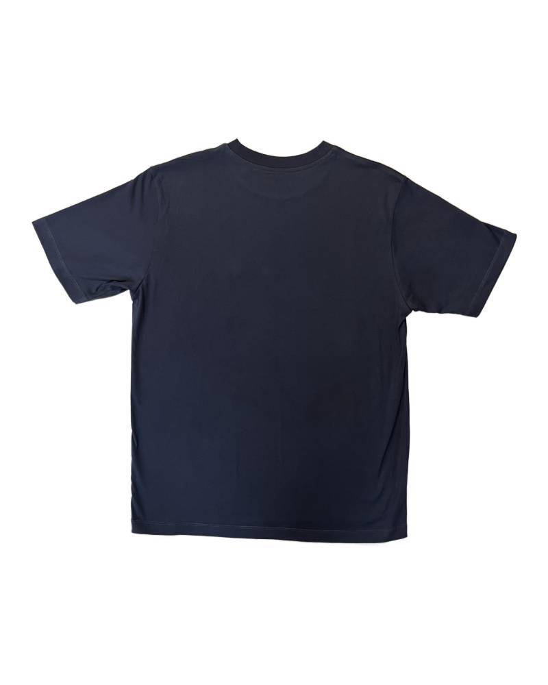 レターシリーズ「LA」　レーヨンフロックTシャツ-ネイビー染め【サイズL相当】