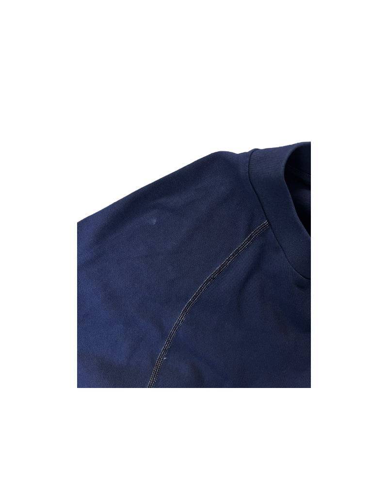 S_EUROPE?-1930s?-College-右　レーヨンフロックTシャツ-ネイビー染め　【サイズXL相当】