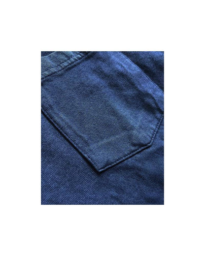 C_EUROPE?-1930s?-College-バックプリント-　レーヨンフロック半袖Tシャツ-ネイビー染め　【サイズM相当】