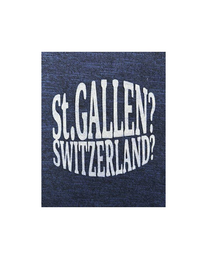 〇_St.GALLEN?SWITZERLAND?　レーヨンフロックTシャツ-ネイビー染め　【サイズL相当】